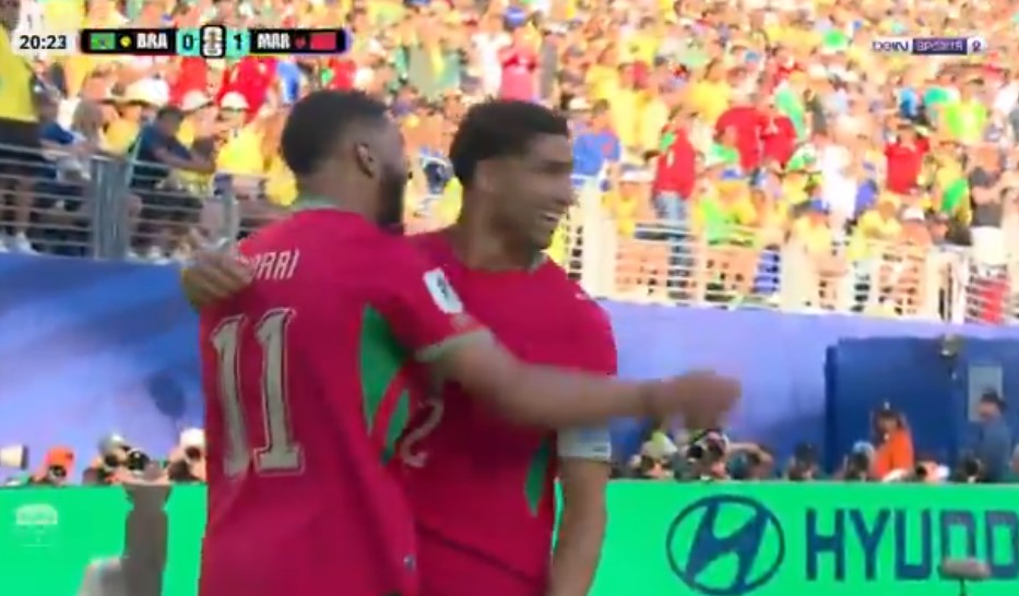هدف المغرب الرائع في مرمى البرازيل
